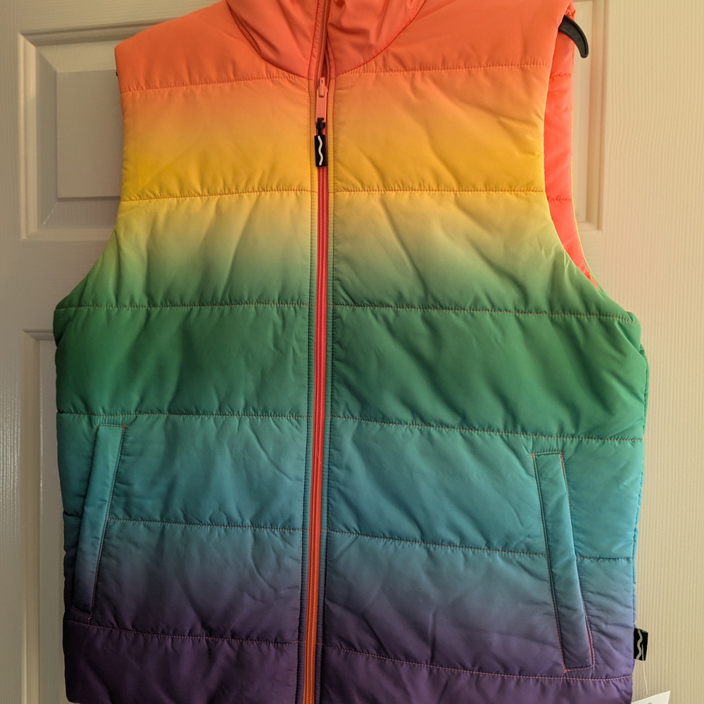 Colorful Rainbow Reversible Crayola X Kohls M Puffer Vest